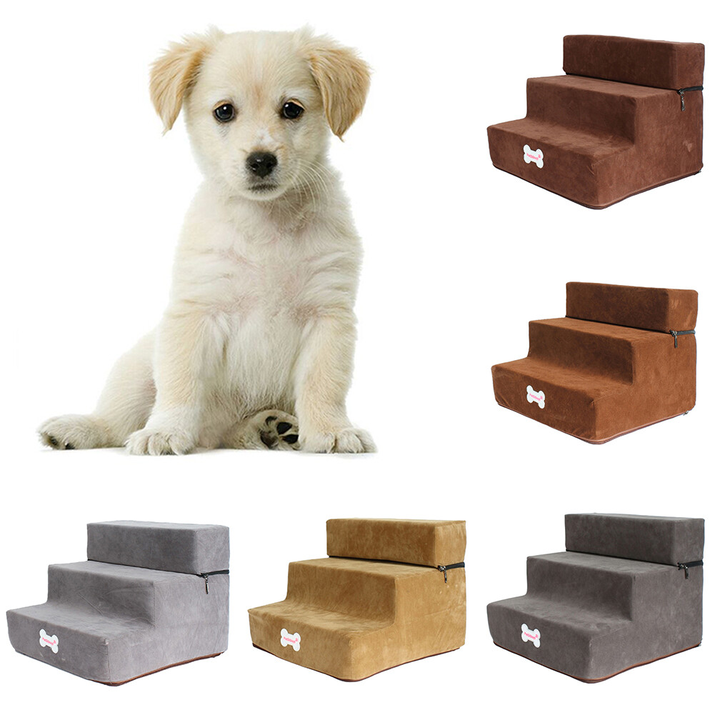 Cầu thang 3 bậc cho chó mèo thú cưng nhỏ giường sofa thang leo núi chống trượt thoáng khí