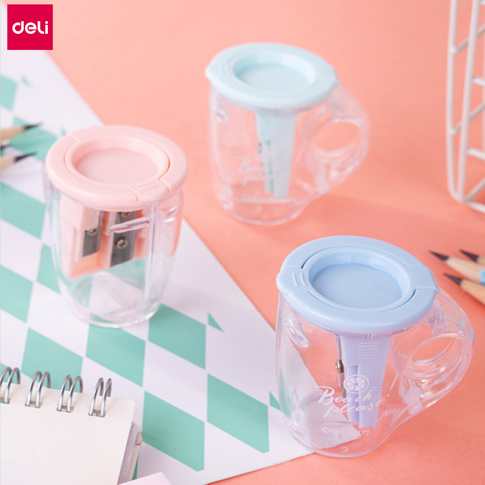 1 Chiếc Máy Cạo Râu Bút Chì Hình Tách Trà Hộp Đựng Bào Trong Suốt Có Tay Cầm, Lưỡi Kim Loại Đôi Bút Chì Phác Thảo Dụng Cụ Mài Bút Chì Trường Học Văn Phòng Tại Nhà Bộ Dụng Cụ Văn Phòng Phẩm Cạo Râu