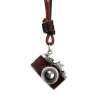 LazaraHome Vintage 3D Camera Pendant Necklace with Adjustable Leather Strap