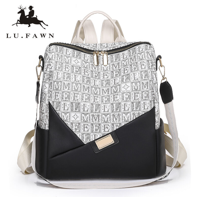 LUFAWN Brand Fashion Ladies Backpack High Quality PU Waterproof Shell Bag