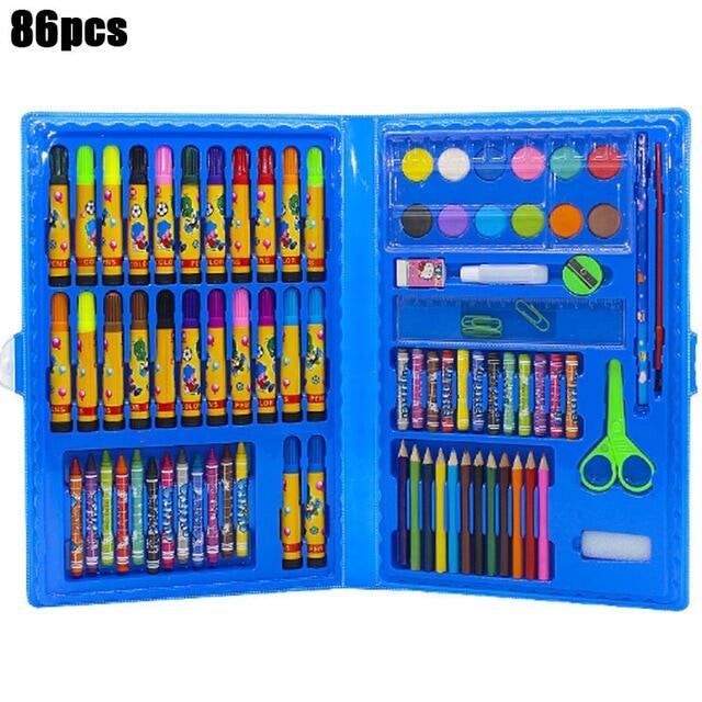 208 PCS เด็กวาดชุดสีดินสอสีปากกาสีน้ำพร้อมกระดานวาดภาพชุดวาดรูปของเล่นอุปกรณ์การเรียนของขวัญเด็ก