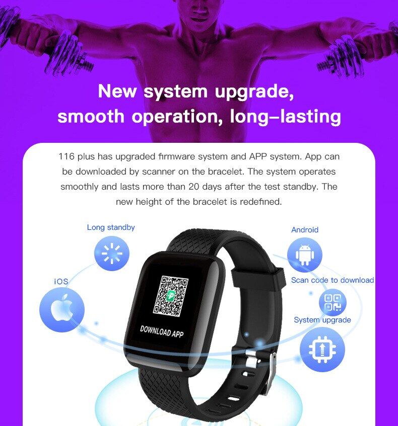 116plus smart watch sports fitness bracelet color screen bracelet sports 7