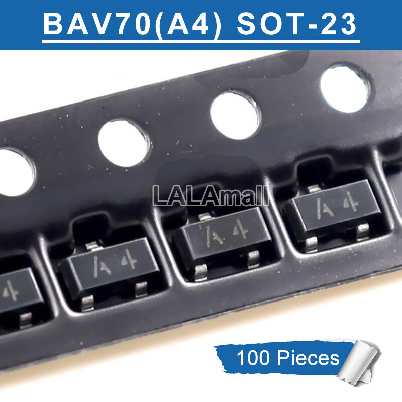 100Pcs BAV70 BAV70LT1G SOT-23 Đánh Dấu A4 A4W A4T SOT23-3 200mA 0.2A 70V SMD Transistor Mới Ban Đầu