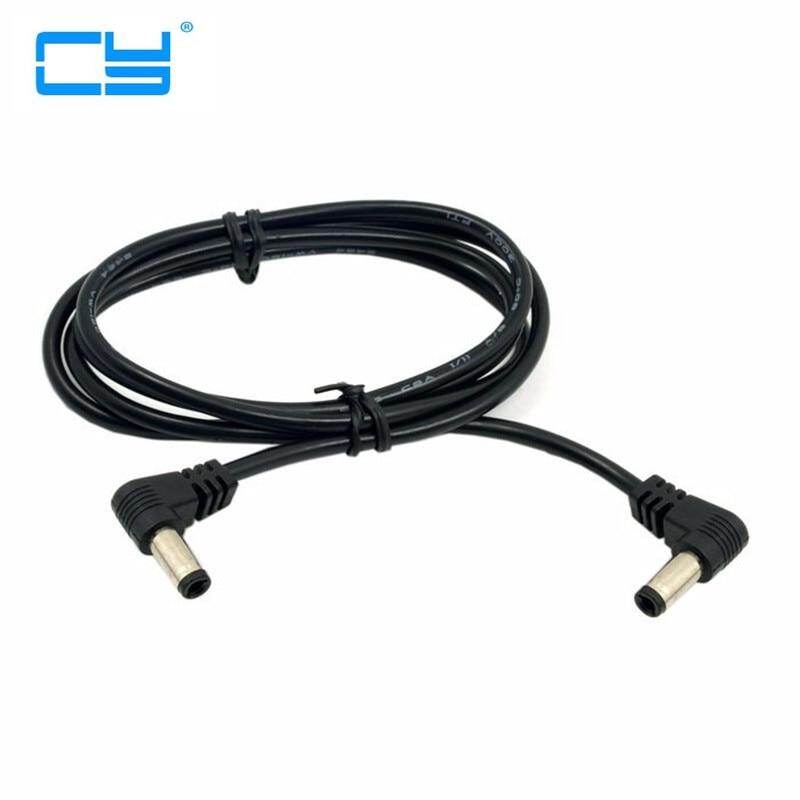 Dây nguồn dc 5.5x2.1mm/2.5mm đực đến 5.5 2.1/2.5mm cáp cắm đực góc phải 90 độ 60cm