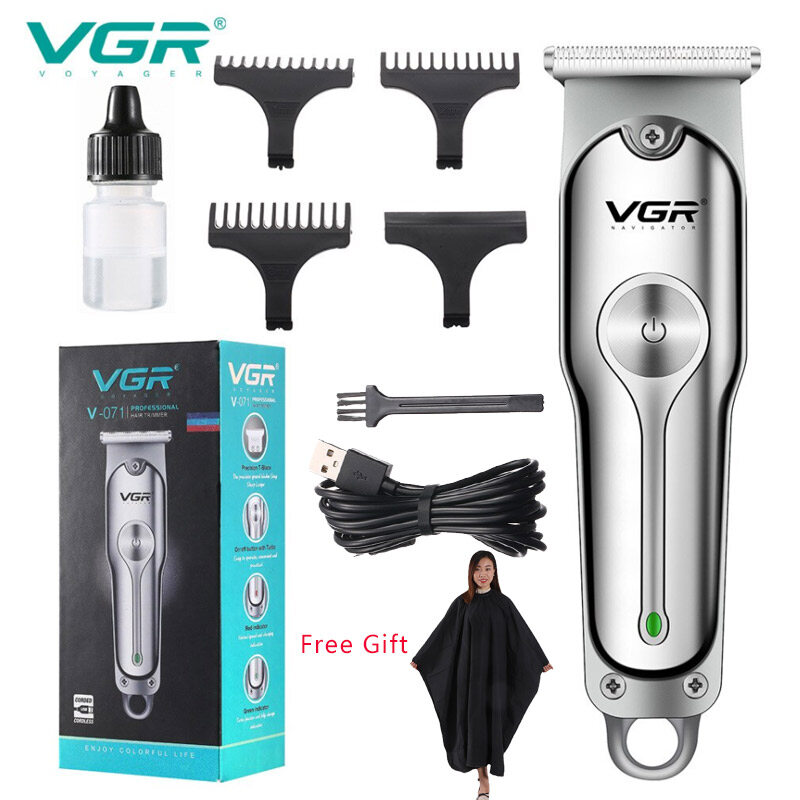 Tông Đơ Cắt Tóc Chất Lượng Cao VGR 110V-240V, Có Thể Sạc Lại Không Dây Tóc Clipper Máy Cắt Tóc, Pin Lithium 2200Ma