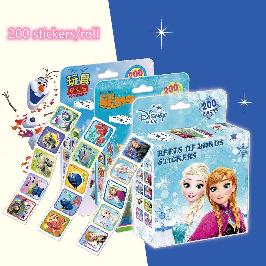 Miếng dán hoạt hình disneycartoon 200 tờ mới miếng dán có thể tháo rời cho trẻ em công chúa sofia mickey và công chúa elsa đồ chơi