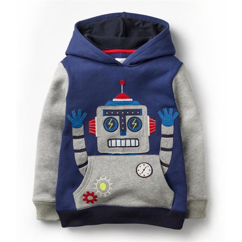 ZZOOI Jumping Meters Boys Hoodies Robot Appliques Sweatshirts Baby Kids Long Sleeve Tops Cotton Winter Clothes Clothing Boy Girl ราคา  417 บาท*ส่งฟรี
