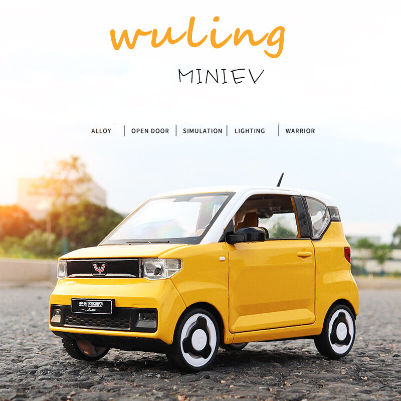 WJ 1 18 Wuling Hongguang miniev alloy diecast car model with sounds and