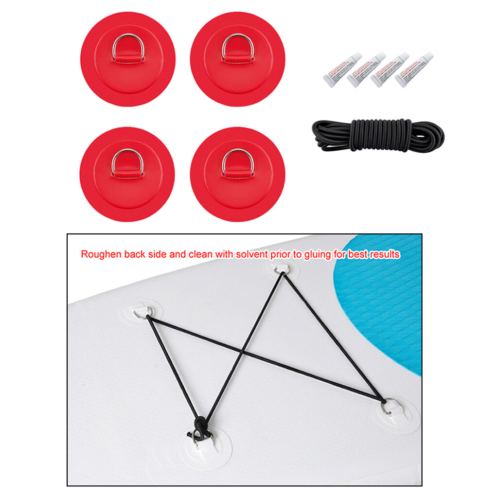 Baoblaze Vòng Đệm D Cho Thép Không Gỉ Cho Thuyền Bơm Hơi PVC Vòng Chữ D Với Bungee & Keo Dán