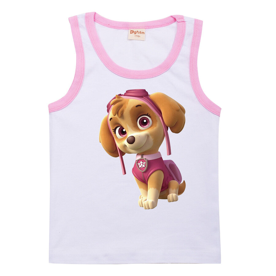 PAW Patrol Boys Tank Tops Girls Summer Sleeveless T-shirt Summer New Girls Summer Cotton Tops Children's Vests 8274 Kids Clothing Cotton Casual Tops