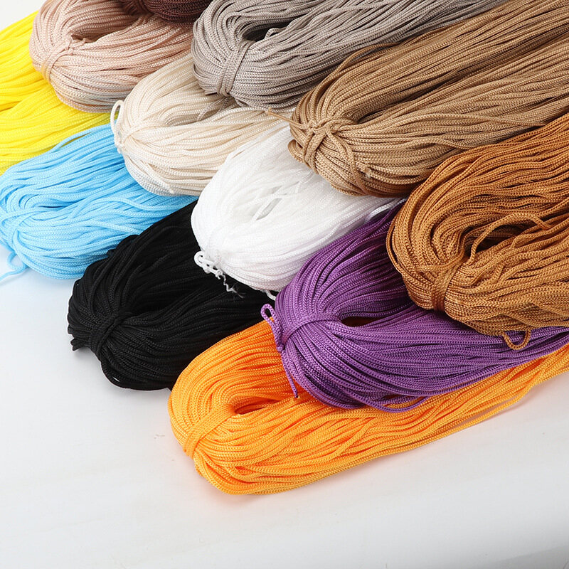 Dây nylon màu 200m 3mm dây móc rỗng vòng tay dệt thủ công mỹ nghệ bện/giày tự làm macrame