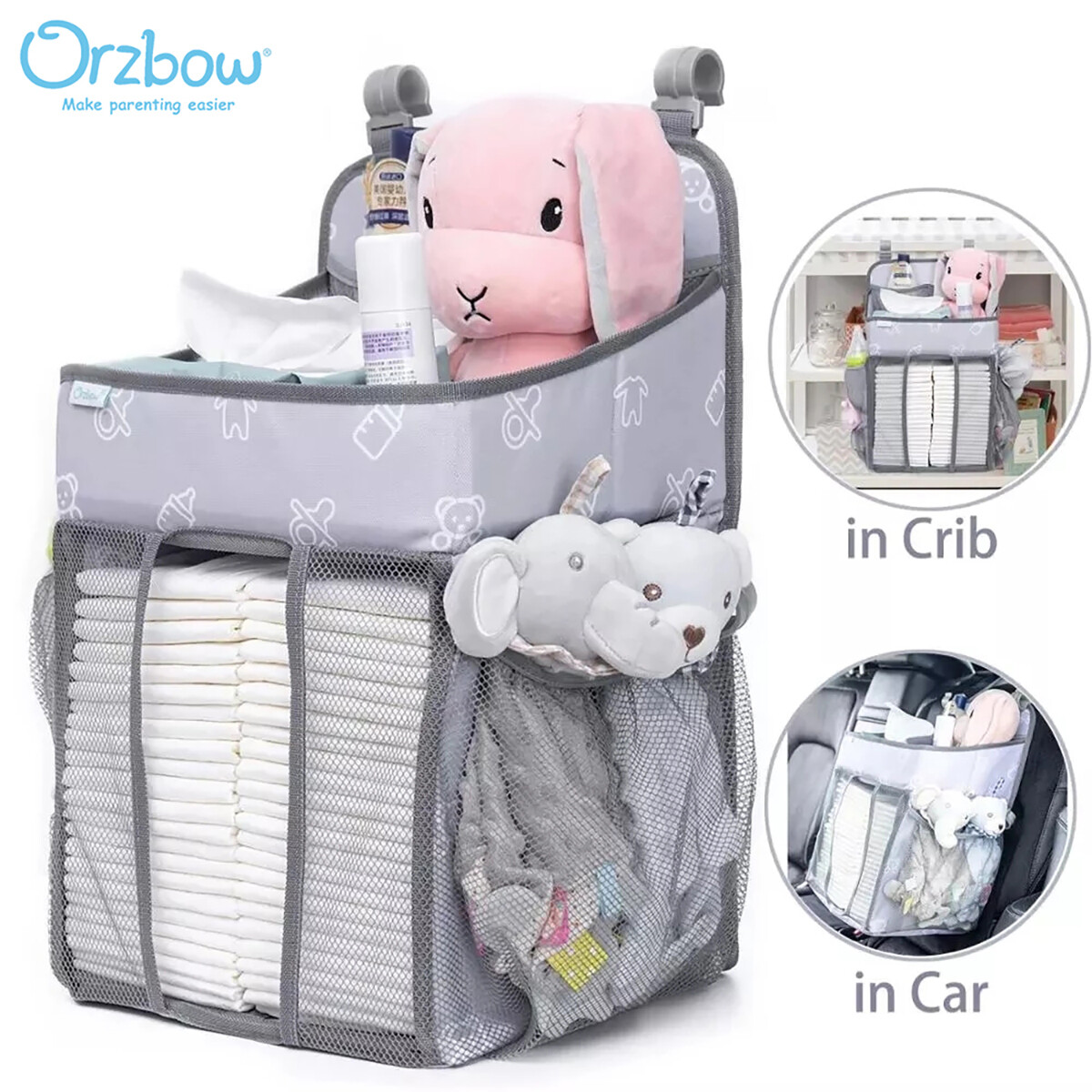Tổ Chức Cũi Trẻ Em Di Động Orzbow Tổ Chức Treo Tã Lưu Trữ Cho Bé Cần Thiết Treo Trên Bàn Thay Tã Hoặc Tường