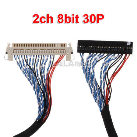 LVDS Cable 30P 2ch 8bit for LCD Display, Multiple Lengths