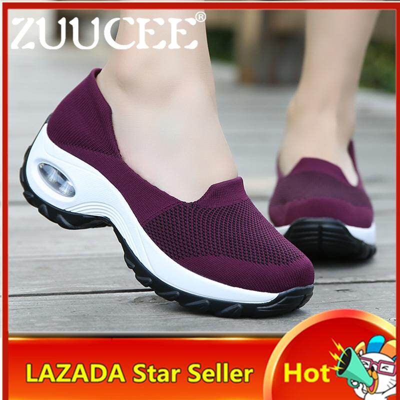 ZUUCEE Giày Thể Thao Nữ Thời Trang Giày Lưới Đệm Khí Nâng Cao Giày Nữ Đi Chơi Cỡ Lớn 35-42