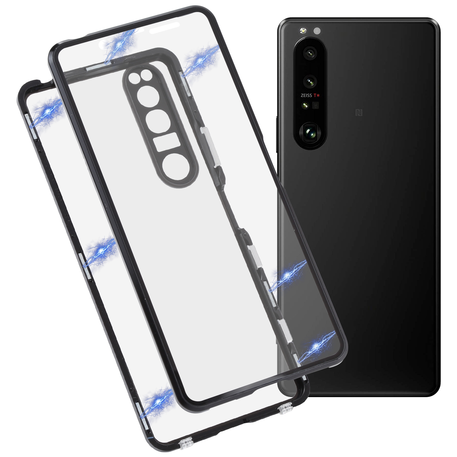 Ốp điện thoại kính cường lực kim loại từ tính cho sony xperia 1 iii hd
