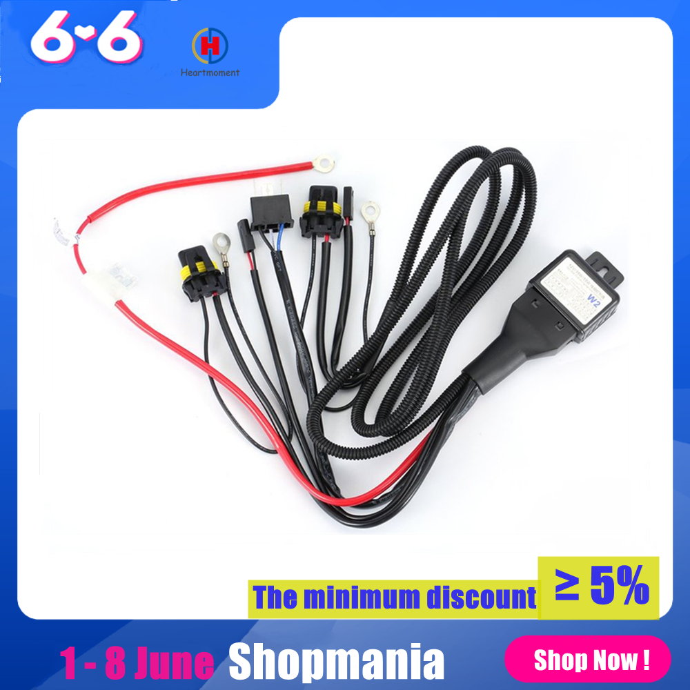 H-MENT Phổ Thông 35W 12V Đèn Pha Xenon Dây Cố Định Đường Điện Hi/Lo HID Pin Rơle Dây Điều Khiển Cáp Khai Thác Cho Đèn Pha Tự Động Xe Hơi