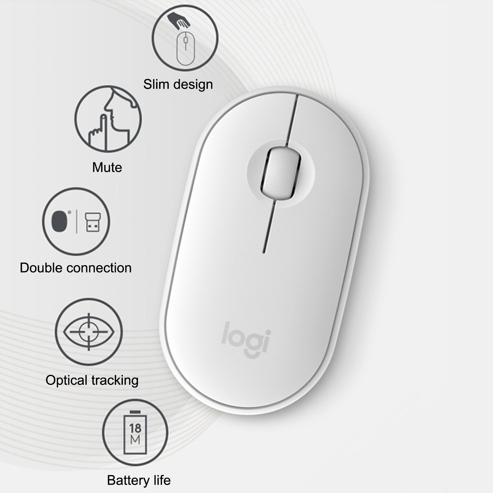 Skyloong skyloong cho chuột không dây logitech, theo dõi quang học mini 2.4ghz 1000dpi chuột bluetooth di động, dành cho pc