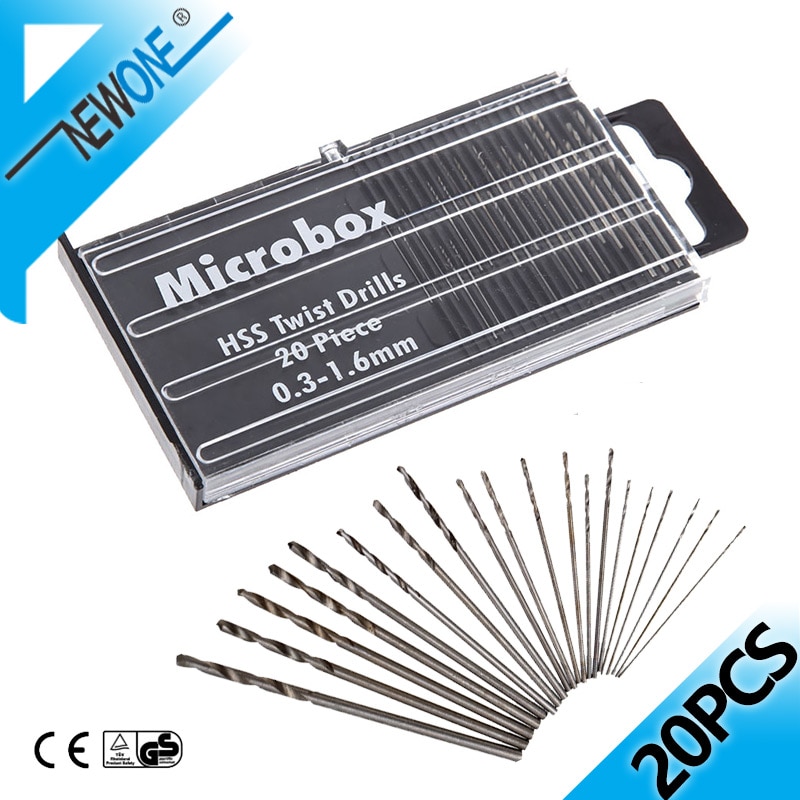 20pcs 0.3mm-1.6mm tốc độ cao mini thép bộ mũi khoan xoắn hss cỡ nhỏ khoan bit set với hộp