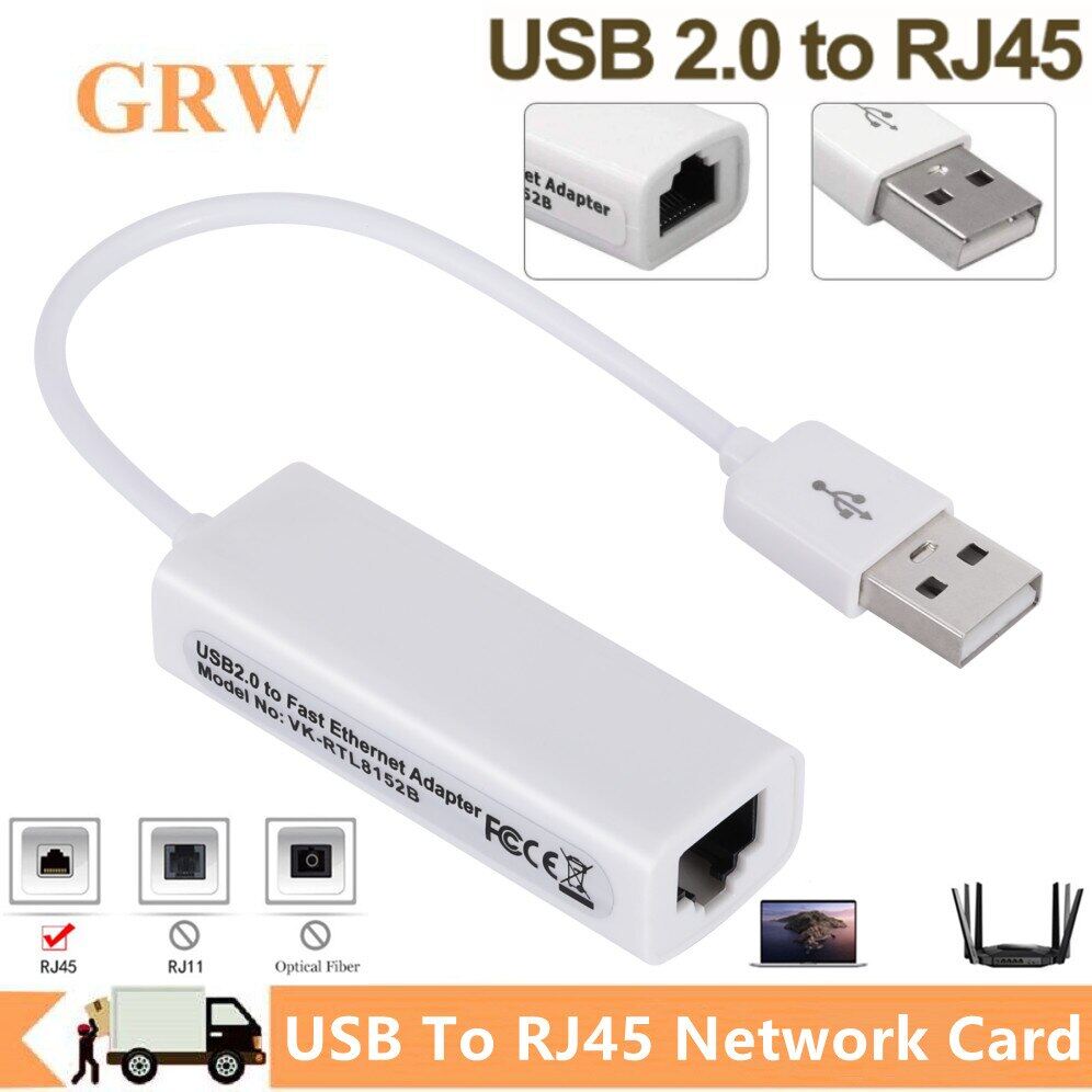 {:“》 -- Grwibeou USB 2.0 để RJ45 Card mạng 10/100mbps USB LAN RJ45 Card mạng USB sang Ethernet Adapter cho PC cửa sổ máy tính xách tay 7 8 10