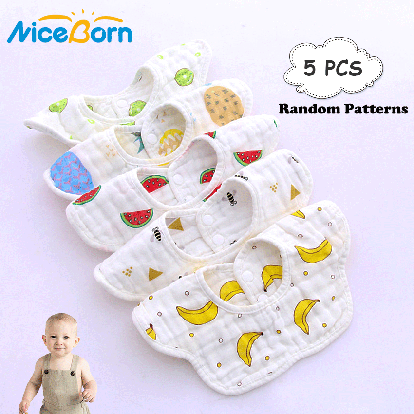 NiceBorn 05 Khăn yếm hình tam giác thời trang chất liệu cotton cao cấp giúp giữ ấm cổ cho bé - INTL
