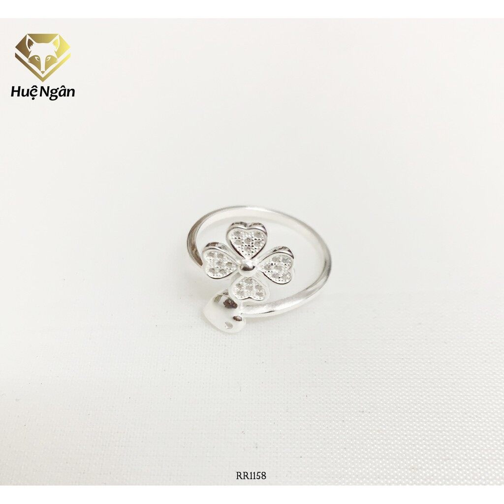 Nhẫn bạc Ý 925 Huệ Ngân - Cỏ bốn lá may mắn RR1158
