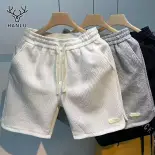 Hanlu quần short nam Quần short nam Quần thời trang theo xu hướng Quần đùi ống đứng trơn quần short nam thường ngày