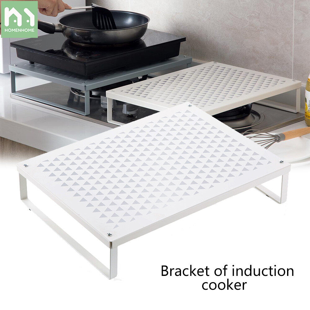 Homenhome Giá Bếp Cảm Ứng, Giá Đỡ Nồi Cơm Điện Bằng Sắt Sắp Xếp Nhà Bếp, 40.3*30.3*8.2Cm