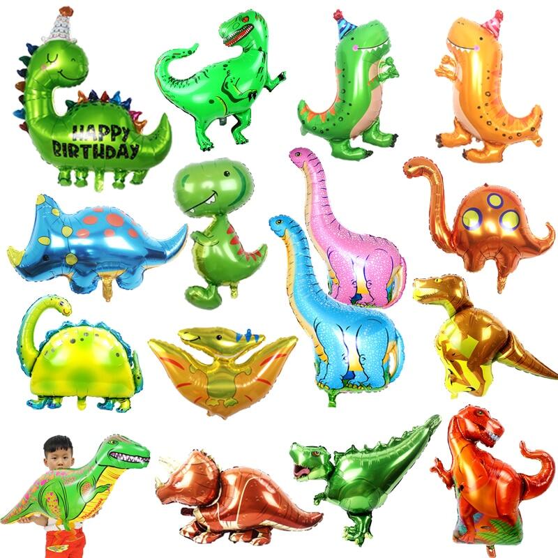 1PC lớn 4D Khủng Long Bóng bay tráng kim loại khủng long xanh lá cây đứng rồng trang trí tiệc sinh nhật trẻ em cung cấp đồ chơi con trai không khí globos