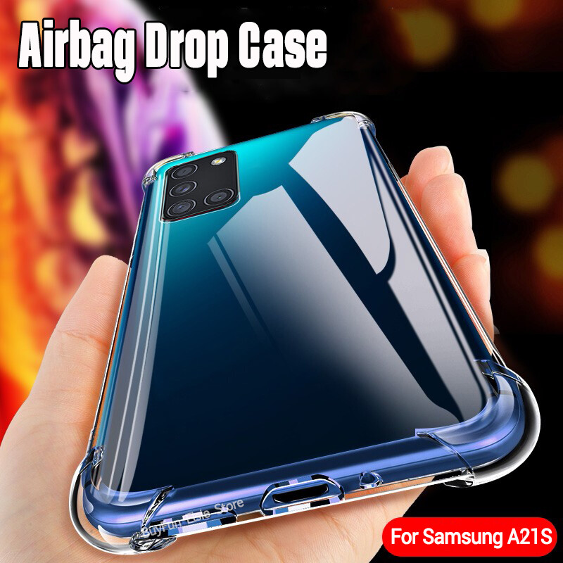 Trường hợp cho samsung galaxy m31 a21s a31 a11 a01 a51 a71 m21 m30s mỏng chống sốc trường hợp bìa tpu silicone chống va chạm trong suốt rõ ràng trở lại chống trầy xước ốp bảo vệ