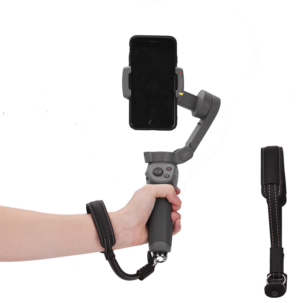 ESCAM Máy Ảnh Tay Cầm Dây Đeo Vai Cổ Tay Dây Đeo Tay Bằng Da PU Dây Buộc An Toàn Cho DJI OSMO Mobile 2/3