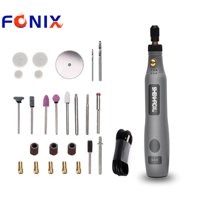 [Hàng Sẵn Có] FONIX Mini Máy Khoan Không Dây Dụng Cụ Điện Điện 3.6V Máy Khoan Máy Mài Mài Bộ Phụ Kiện Không Dây Bút Khắc Cho Đối Với Trang Sức Thủy Tinh Cắt Gỗ Mài Bóng Với CƯA HSS Lưỡi/Cảm Thấy Bánh Xe/Twisy Mũi Khoan/Đá Mài