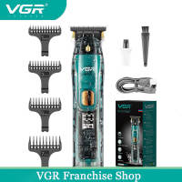 VGR Hair Clipper Waterproof Hair Trimmer Cordless Hair Cutting Machine T-Blade Haircut Transparent Zero Cutting Machine V-961