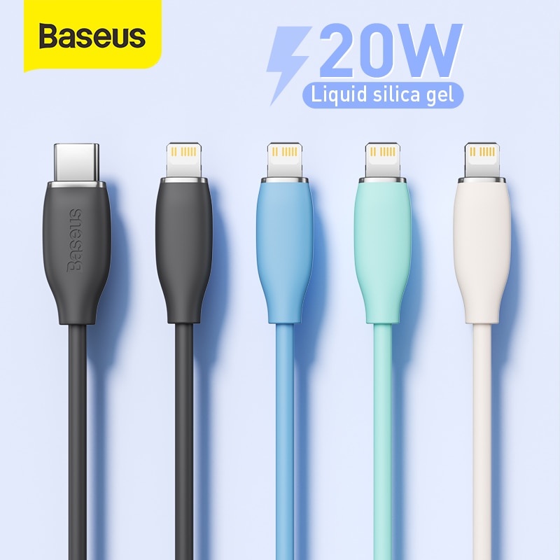 Baseus cáp usb c pd 20w silica gel lỏng cho iphone 13 12 pro mini max cáp sạc nhanh cho macbook ipad pro cáp type-c