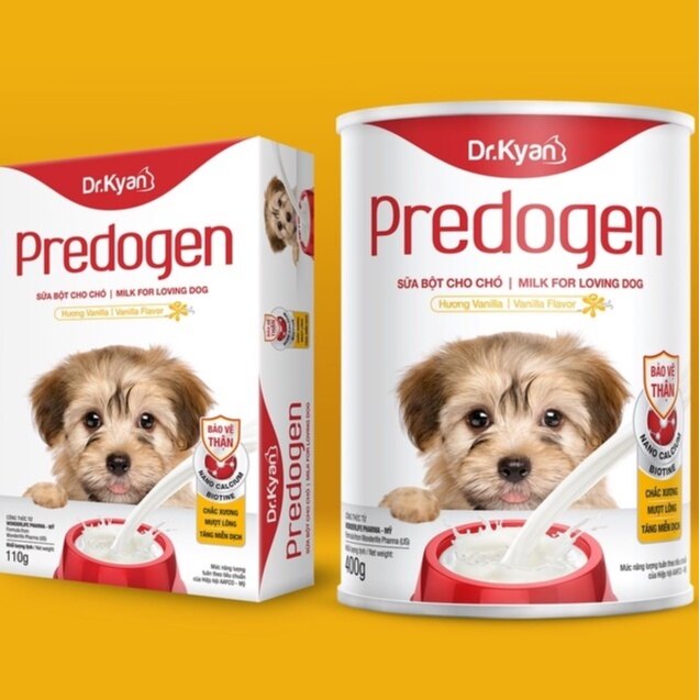 Sữa bột dinh dưỡng cho chó đang mang thai và chó con predogen dr.kyan hộp 400g