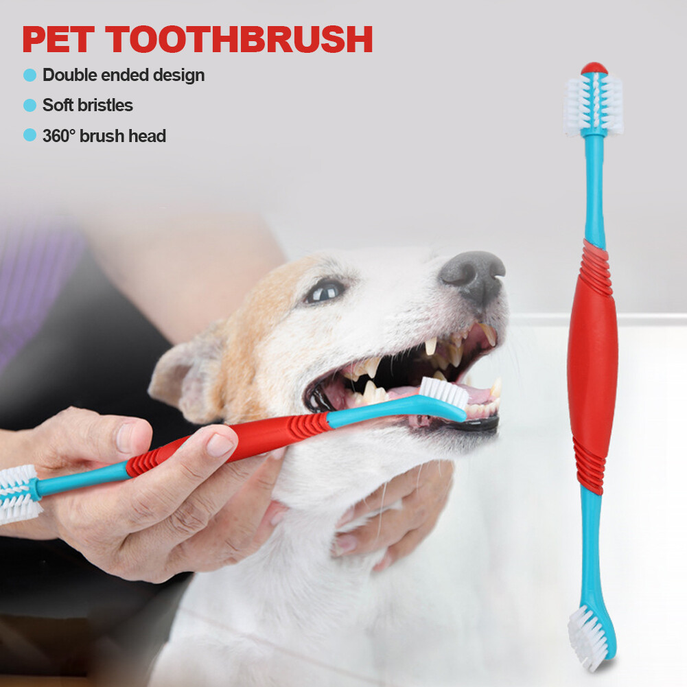 Bàn chải đánh răng hai đầu thú cưng 2 trong 1 opets bàn chải đánh răng làm sạch răng miệng thú cưng 360 ° bàn chải đánh răng Chó mèo chăm sóc nha khoa hôi miệng chăm sóc răng bàn chải lưỡi dụng cụ