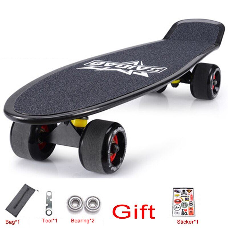 ใหม่22นิ้วสเก็ตบอร์ด Mini Cruiser สเก็ตบอร์ดพลาสติก Longboard กล้วย Fishboard Street กีฬากลางแจ้งสำหรับเด็กผู้หญิงเด็กผู้ชาย