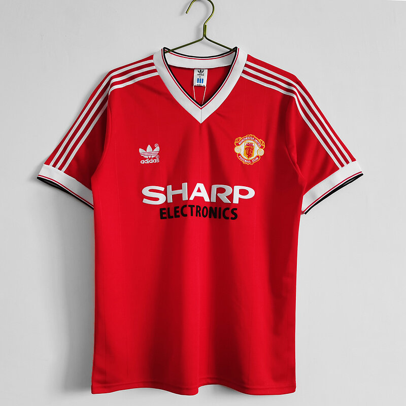 1983 man united mu home bóng đá jersey retro bóng đá áo