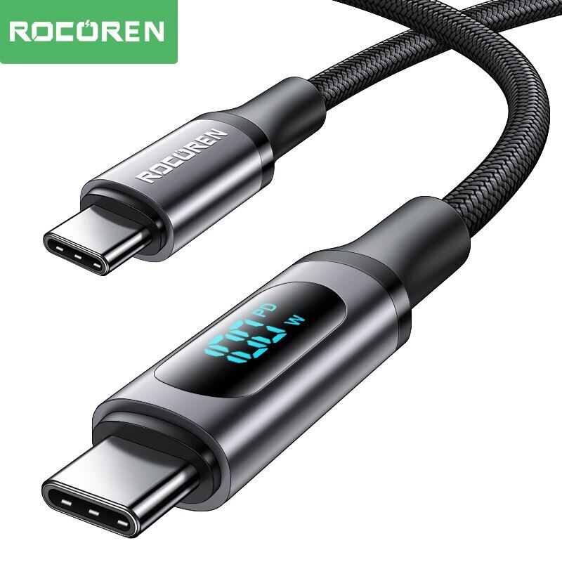 Rocoren PD 100W LED Display USB Type C Cable 5A Quick Charge Fast Charging Charger For Xiaomi POCO S