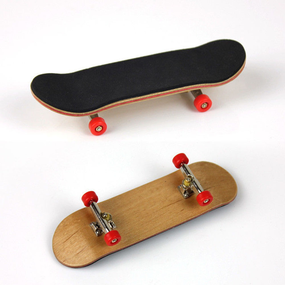 Ván Trượt Trẻ Em Hoàn Chỉnh Bằng Gỗ Fingerboard Finger Skate Board Grit Hộp Bọt Băng Gỗ Maple Đen