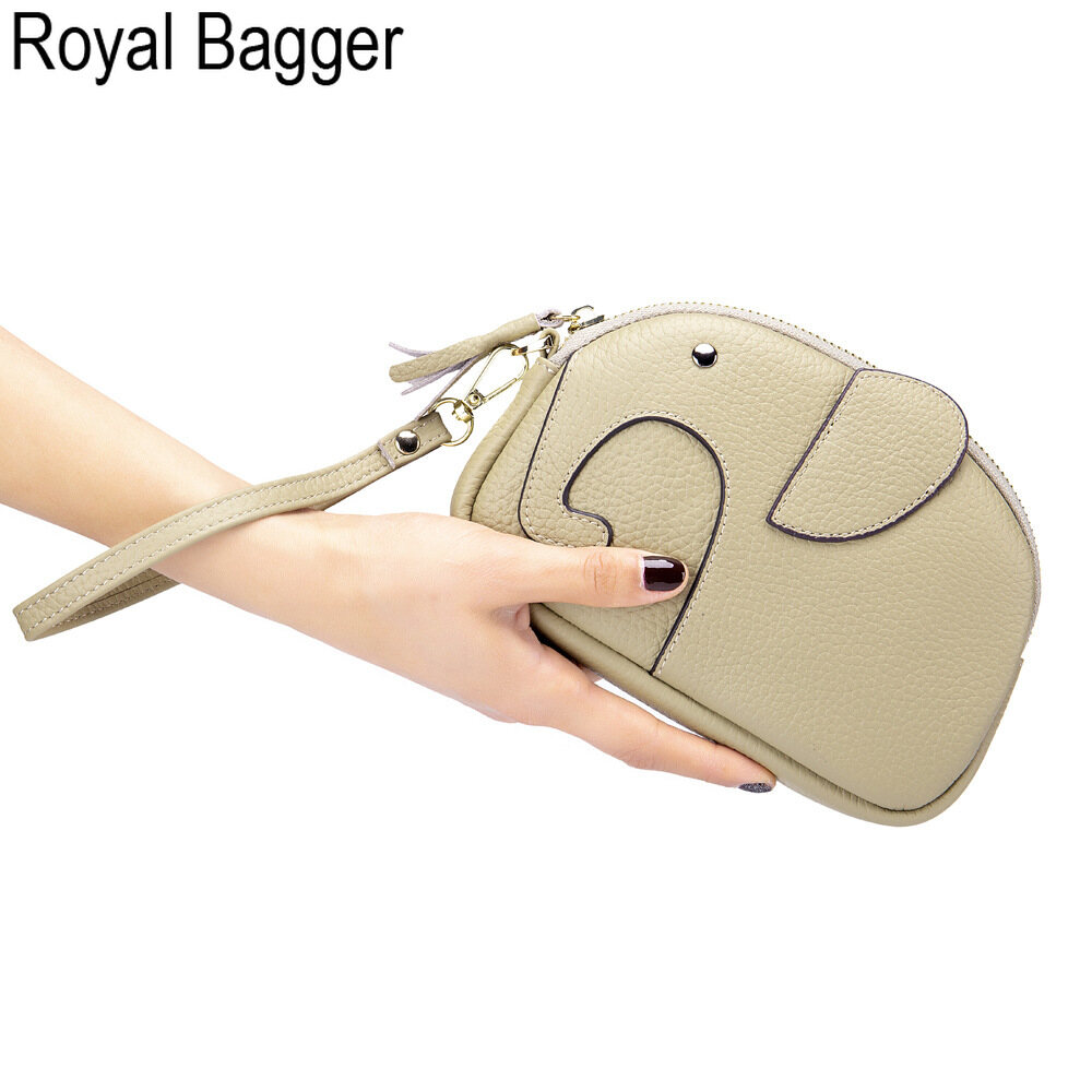 Túi Ví Cầm Tay Hình Voi Dễ Thương Hình Bánh Mì Hoàng Gia Dành Cho Nữ, Cô Gái Ví Da Đựng Tiền Xu Túi Đựng Chìa Khóa Sức Chứa Lớn Túi Xách