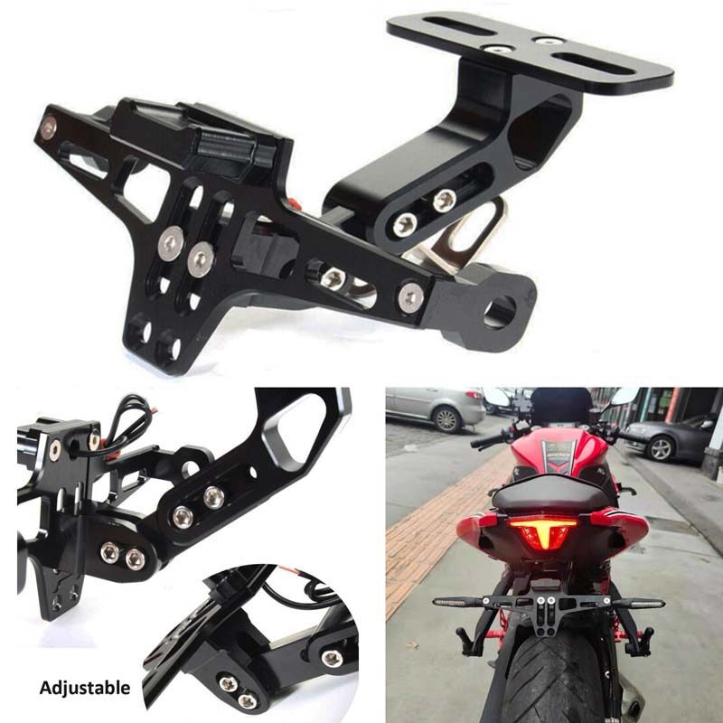 Giá đỡ biển số xe máy giá đỡ gọn gàng gắn đuôi & đèn led chắn bùn