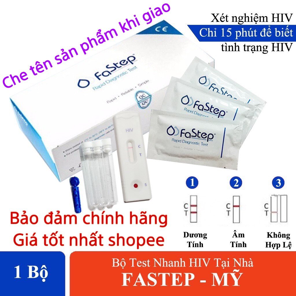 CÓ HỎA TỐC, CHE TÊN SẢN PHẨM Que thử nhanh HIV tại nhà Fastep USA kết quả