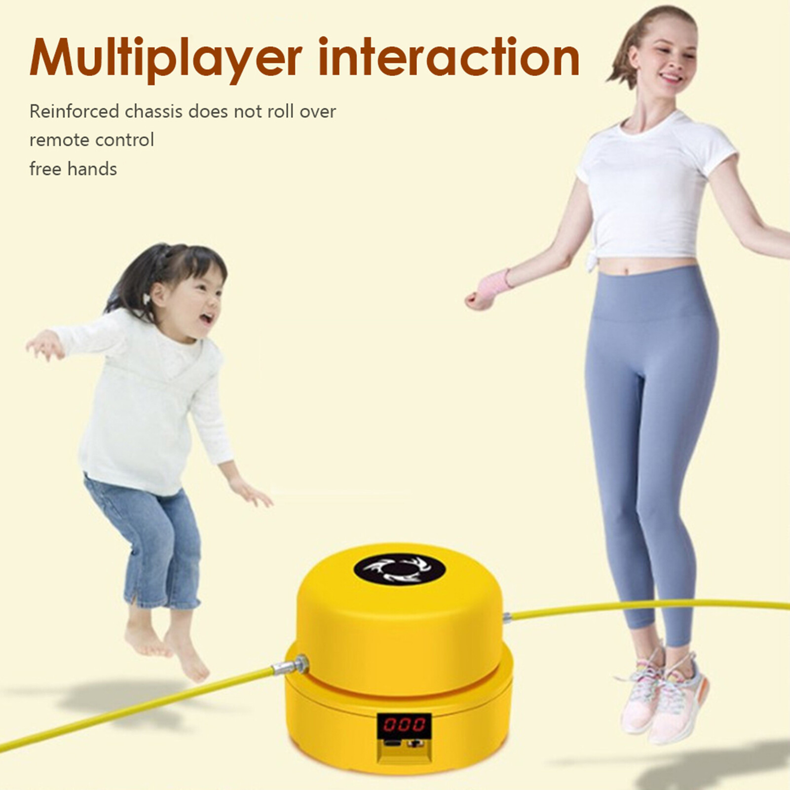 1 Set Automatic Skipping Machine Intelligent Digital Display Remote Control 10-speed Speed Regulation Multi-person Rechargeable Entertaining Portable Wireless Electric Rope Skipping Machine for Home 1 Set Professional