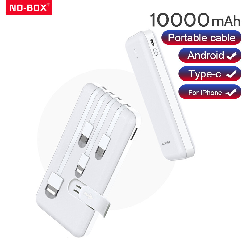 ZUZG Sạc dự phòng dung lượng 10000mAH có 4 dây cáp sạc thiết kế có giá đỡ dành cho điện thoại iPhone Xiaomi Samsung Huawei Oppo Vivo - INTL
