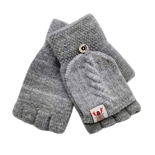 ดีไซน์ใหม่แฟชั่น Unisex เด็กเด็กฤดูหนาวอบอุ่นถักถุงมือแบบเปิดนิ้วได้รถ Fingerless Top Mittens