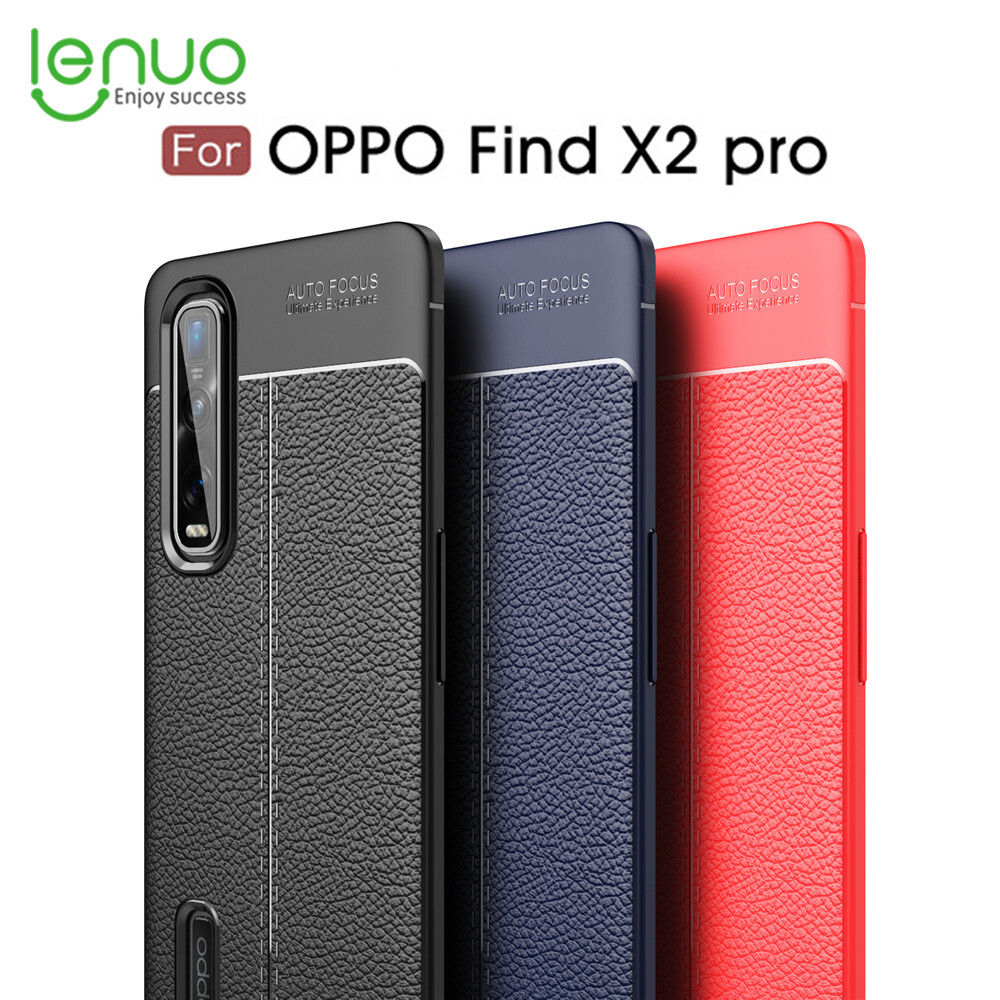 Lenuo Cho Oppo Find X2 Mềm Chuyên Nghiệp Vỏ TPU-Tất Cả Các-Bao Gồm Bảo Vệ Dermatoglyph Điện Thoại Vỏ Lưng Silicon