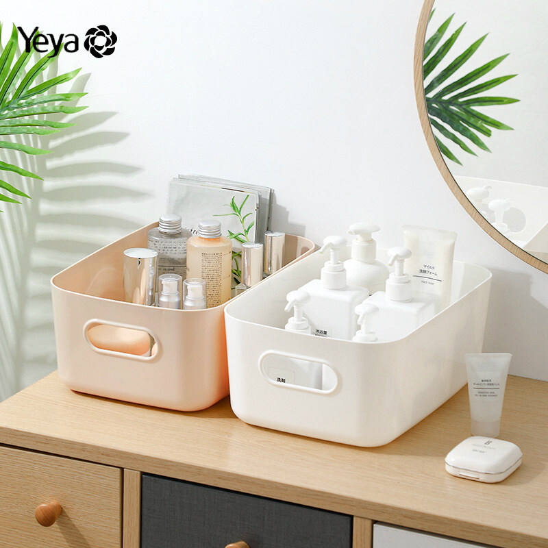 Storage box desktop cosmetics storage sundries sorting box storage basket plastic snacks home kitchen storage box ราคา 26 บาท*ส่งฟรี