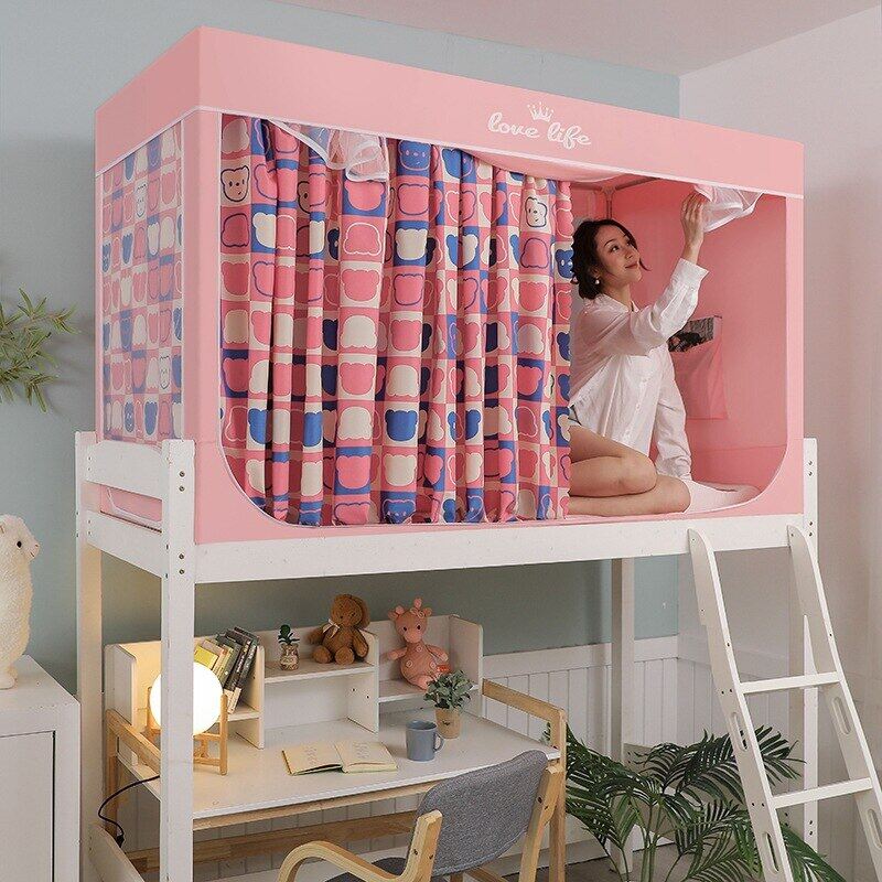 Màn Chống Muỗi Hàn Quốc Lều Che Nắng Ký Túc Xá Sinh Viên Màn Che Khung Giường Tầng Rèm Cửa Trang Trí Phòng Ngủ Dễ Thương Chống Muỗi Đốt