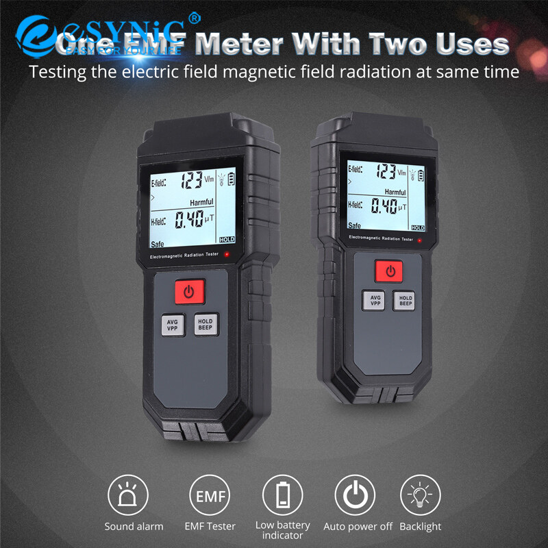 Máy Đo Bức Xạ Trường Điện Từ ESYNIC, Máy Dò Bức Xạ Điện Từ, Máy Cầm Tay LCD Kỹ Thuật Số, Bộ Đếm Phát Hiện EMF, Chống Bức Xạ