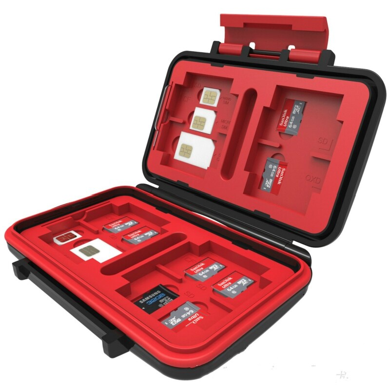 Hộp đựng thẻ nhớ cho 4 cf 8 thẻ sd sdxc mspd xd 12 hộp lưu trữ tf t-flash hộp bảo vệ chống sốc chống nước-thẻ nhớ-